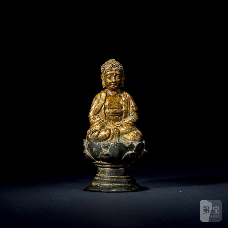 明 铜漆金阿弥陀佛